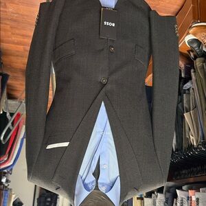 Boss Charcoal Gray Blazer Lana Fabric